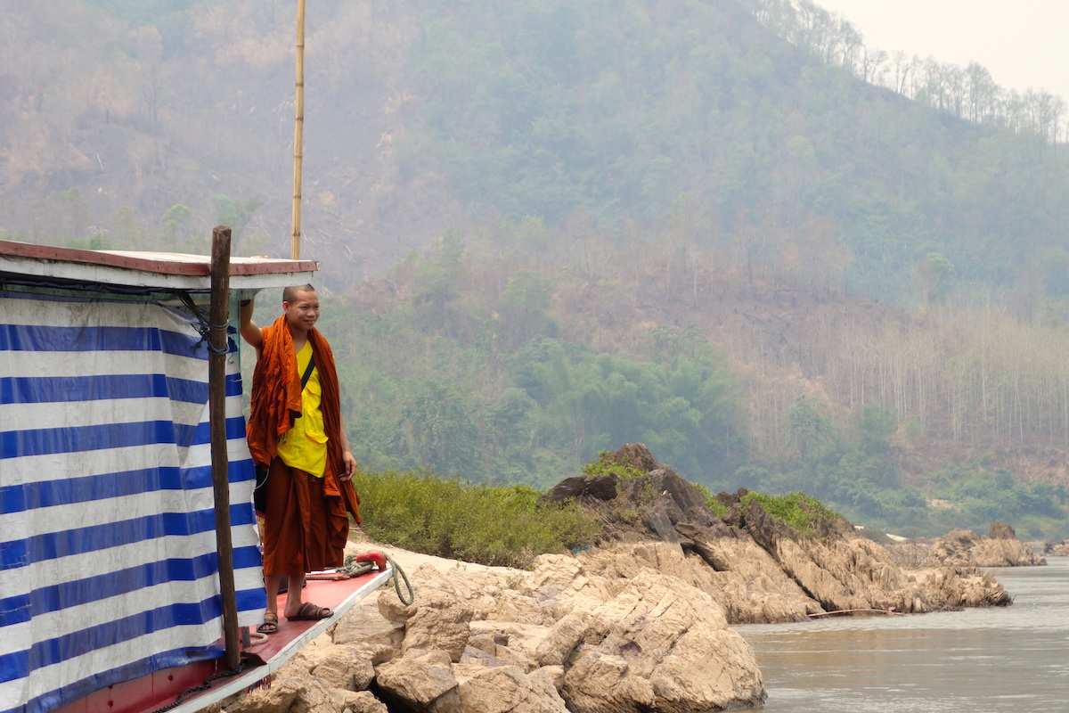 Mönch am Mekong